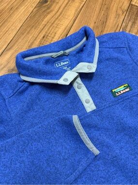 LL Bean Sweater Fleece Pullover Womens L Petite 1/4 T Snap 518441 Outdoors Warm